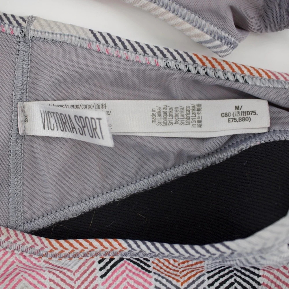 Victoria Sport Sports Bra Womens L M Multi Geometric Chevron Racerback Strappy